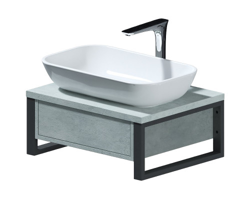 Тумба под раковину 1MarKa Grunge Loft 60П Ц0000001582 подвесная Бетон светлый