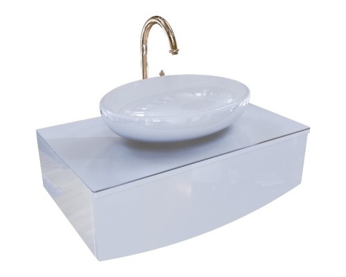 Тумба под раковину 1MarKa Nega 80П Ц0000002813 подвесная Белый глянец