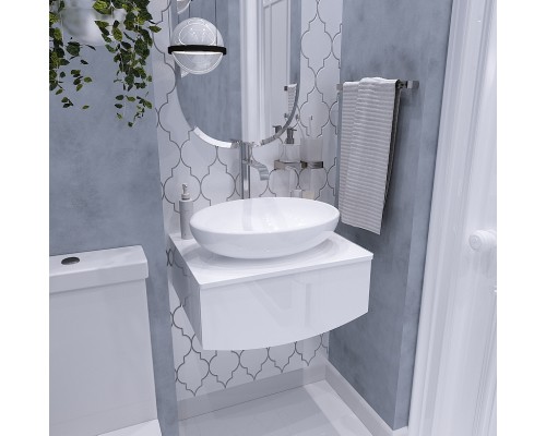 Тумба под раковину 1MarKa Nega 80П Ц0000002813 подвесная Белый глянец