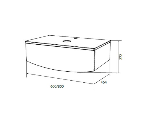 Тумба под раковину 1MarKa Nega 80П Ц0000002813 подвесная Белый глянец