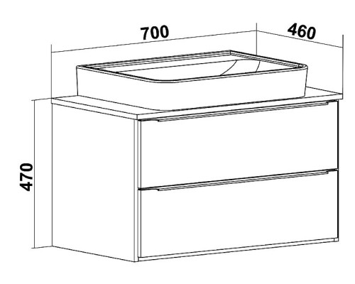 Тумба под раковину Runo Мальта 70 00-00001097 Дуб Черная