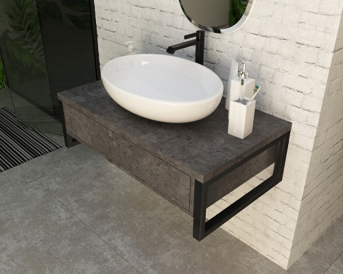 Тумба под раковину 1MarKa Grunge Loft 70П Ц0000015939 подвесная Бетон темно-серый