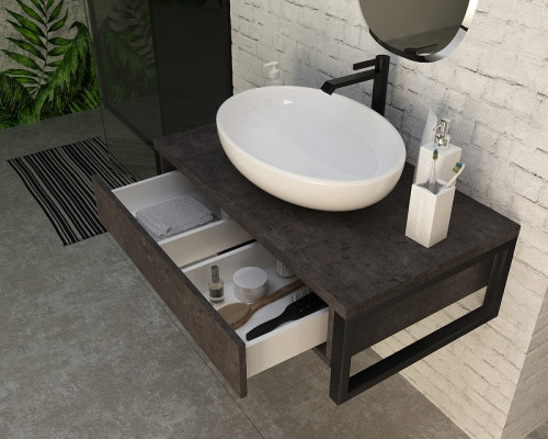 Тумба под раковину 1MarKa Grunge Loft 70П Ц0000015939 подвесная Бетон темно-серый