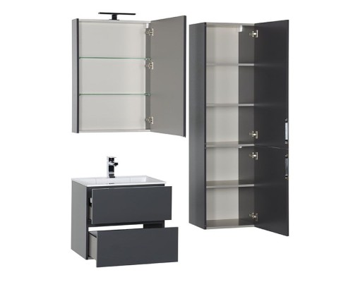 Тумба под раковину Aquanet Алвита 100 240112 подвесная Серый антрацит