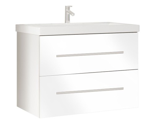Тумба под раковину Marka One Mix 80П с ручками Белая глянцевая
