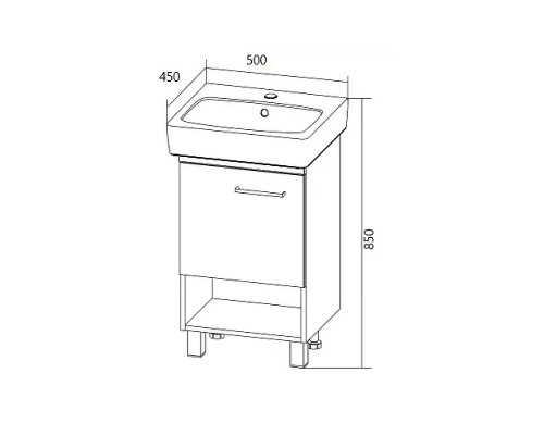 Тумба под раковину 1MarKa Tera 50 У76057 Белая глянцевая
