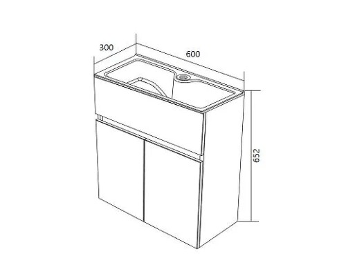 Тумба с раковиной 1MarKa Mira 60 У75337 подвесная Дуб Сонома