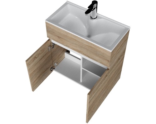 Тумба с раковиной 1MarKa Mira 60 У75337 подвесная Дуб Сонома