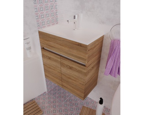 Тумба с раковиной 1MarKa Mira 60 У75337 подвесная Дуб Сонома