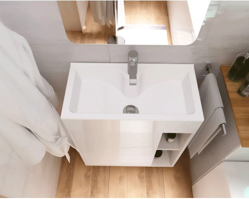 Тумба с раковиной 1MarKa Lido 60 У75329 подвесная Белая глянцевая