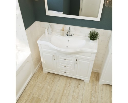 Тумба под раковину 1MarKa Прованс 105Н У94489 Белая глянцевая