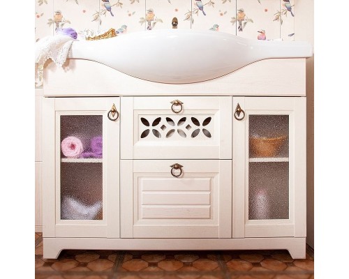 Тумба под раковину Бриклаер Кантри 120 4627125413674 Бежевый дуб прованс