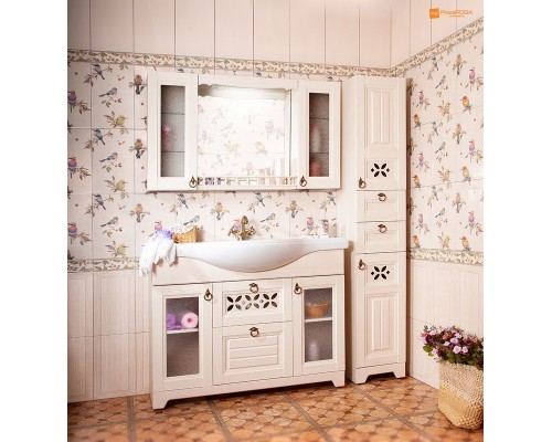 Тумба под раковину Бриклаер Кантри 120 4627125413674 Бежевый дуб прованс