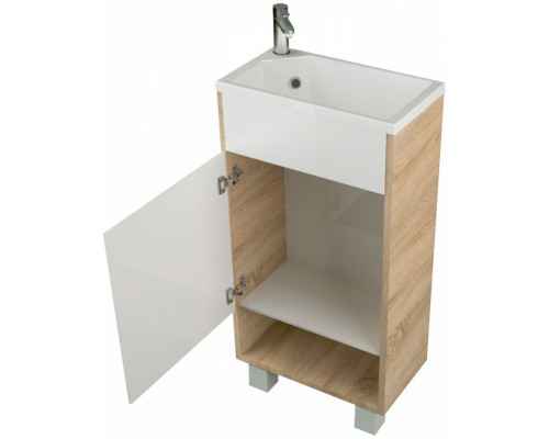 Тумба с раковиной 1MarKa Lira 40Н L У85922 Дуб сонома Белый глянец