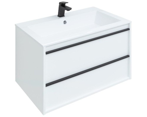 Тумба под раковину Aquanet Lino 80 253903 подвесная Белая матовая