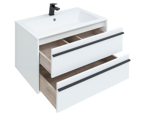 Тумба под раковину Aquanet Lino 80 253903 подвесная Белая матовая