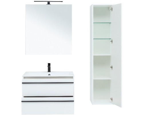 Тумба под раковину Aquanet Lino 80 253903 подвесная Белая матовая