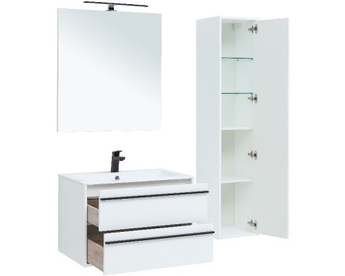 Тумба под раковину Aquanet Lino 80 253903 подвесная Белая матовая