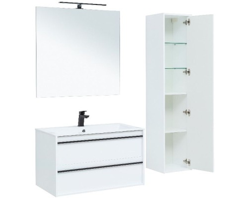 Тумба под раковину Aquanet Lino 90 253904 подвесная Белая матовая