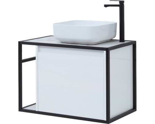 Тумба под раковину Aquanet Nova Lite Loft 75R 261649 подвесная Белый глянец