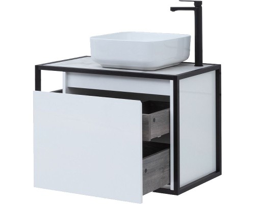 Тумба под раковину Aquanet Nova Lite Loft 75R 261649 подвесная Белый глянец