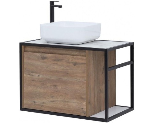 Тумба под раковину Aquanet Nova Lite Loft 75L 261658 подвесная Дуб рустикальный