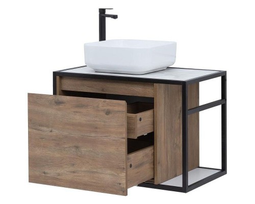 Тумба под раковину Aquanet Nova Lite Loft 75L 261658 подвесная Дуб рустикальный