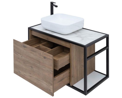 Тумба под раковину Aquanet Nova Lite Loft 75L 261658 подвесная Дуб рустикальный