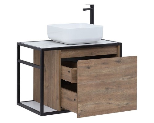 Тумба под раковину Aquanet Nova Lite Loft 75R 261657 подвесная Дуб рустикальный