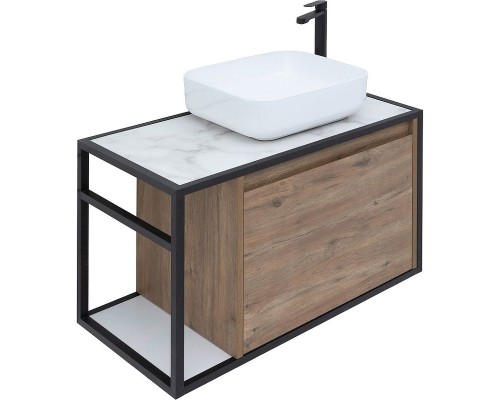 Тумба под раковину Aquanet Nova Lite Loft 75R 261657 подвесная Дуб рустикальный