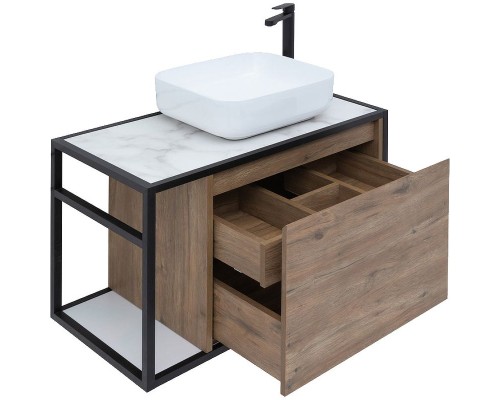 Тумба под раковину Aquanet Nova Lite Loft 75R 261657 подвесная Дуб рустикальный