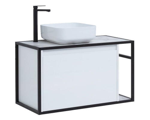 Тумба под раковину Aquanet Nova Lite Loft 90L 261652 подвесная Белый глянец