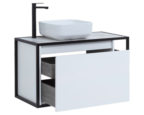 Тумба под раковину Aquanet Nova Lite Loft 90L 261652 подвесная Белый глянец