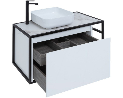 Тумба под раковину Aquanet Nova Lite Loft 90L 261652 подвесная Белый глянец