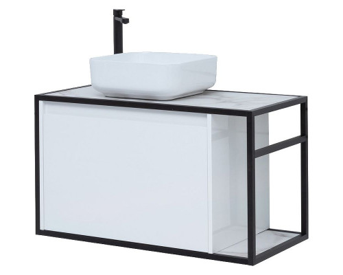 Тумба под раковину Aquanet Nova Lite Loft 90L 261652 подвесная Белый глянец