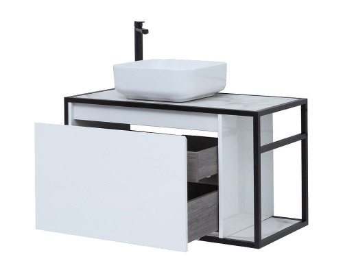 Тумба под раковину Aquanet Nova Lite Loft 90L 261652 подвесная Белый глянец