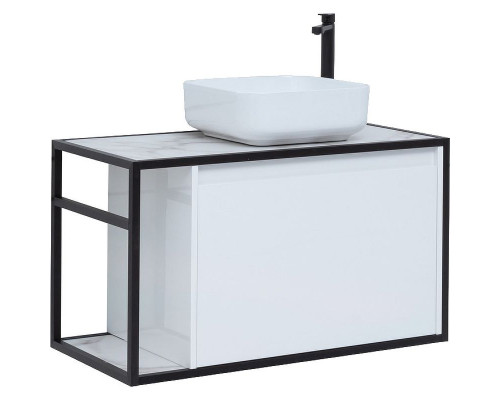 Тумба под раковину Aquanet Nova Lite Loft 90R 261651 подвесная Белый глянец