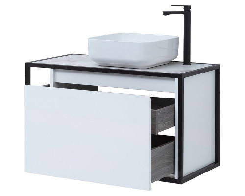 Тумба под раковину Aquanet Nova Lite Loft 90R 261651 подвесная Белый глянец