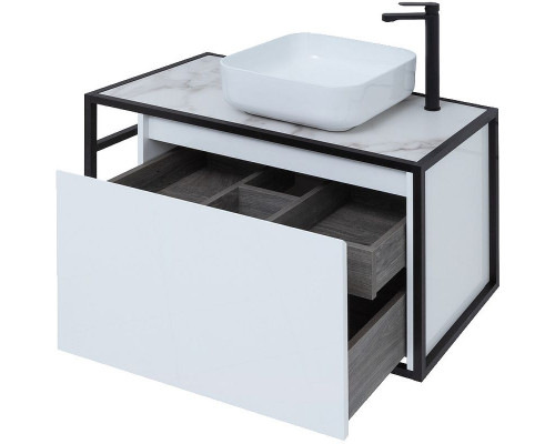 Тумба под раковину Aquanet Nova Lite Loft 90R 261651 подвесная Белый глянец