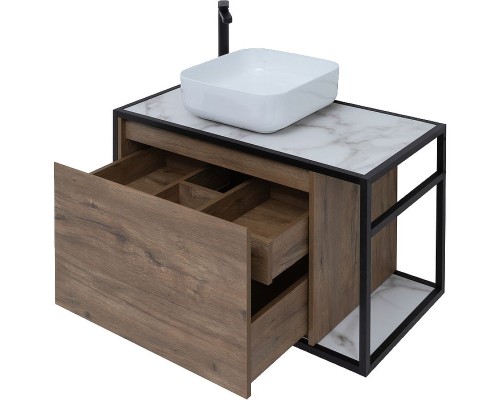 Тумба под раковину Aquanet Nova Lite Loft 90L 261660 подвесная Дуб рустикальный