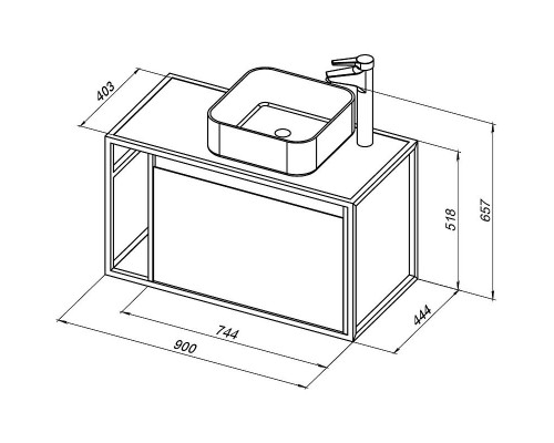 Тумба под раковину Aquanet Nova Lite Loft 90R 261659 подвесная Дуб рустикальный