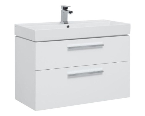 Тумба под раковину Aquanet Nova 100 243659 подвесная Белый глянец