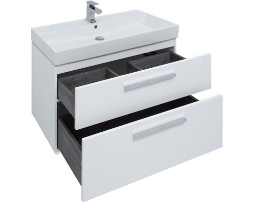 Тумба под раковину Aquanet Nova 100 243659 подвесная Белый глянец