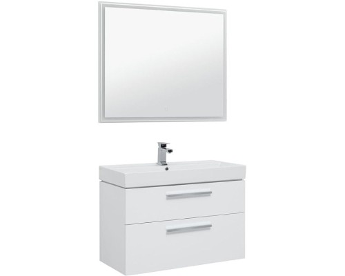 Тумба под раковину Aquanet Nova 100 243659 подвесная Белый глянец