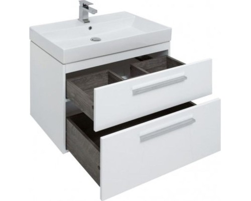 Тумба под раковину Aquanet Nova 75 242262 подвесная Белый глянец