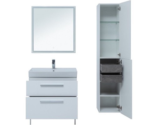 Тумба под раковину Aquanet Nova 75 242262 подвесная Белый глянец