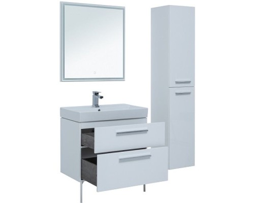 Тумба под раковину Aquanet Nova 75 242262 подвесная Белый глянец