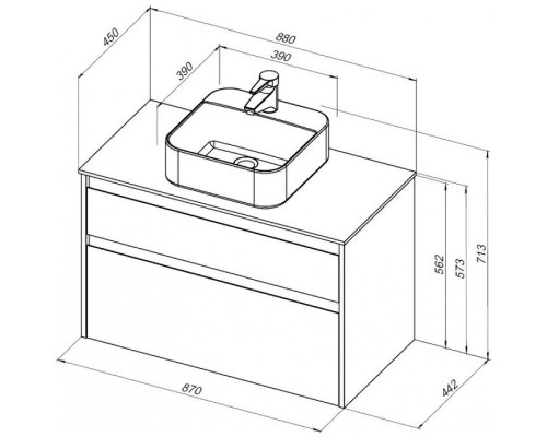 Тумба под раковину Aquanet Nova Lite 90 249518 подвесная Дуб рустикальный