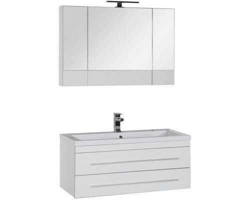 Тумба с раковиной Aquanet Верона 100 212864 подвесная Белая