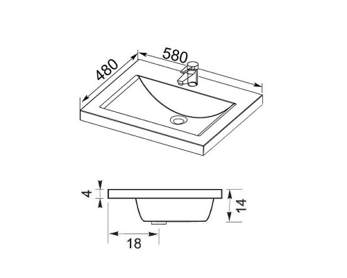 Тумба с раковиной Aquanet Верона 58 212876 Белая